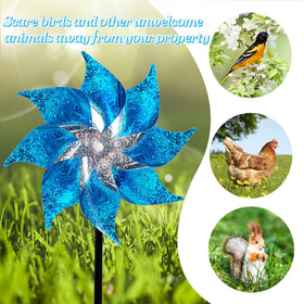 Hausse reflective pinwheels blue Mylar material enhances light reflections to deter birds