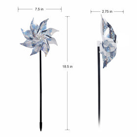 Hausse silver mylar pinwheels reflect sunlight to deter birds.