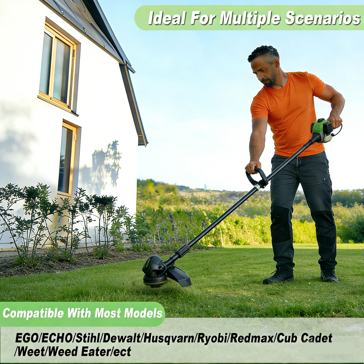 HAUYUTAIS universal-fit adapters secure compatibility across many straight-shaft trimmers