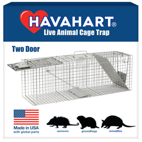 HAVAHART 1045SR trap front view shows two doors for humane capture of wildlife