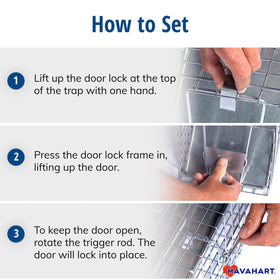 HAVAHART metal hand guard protects you during handling.