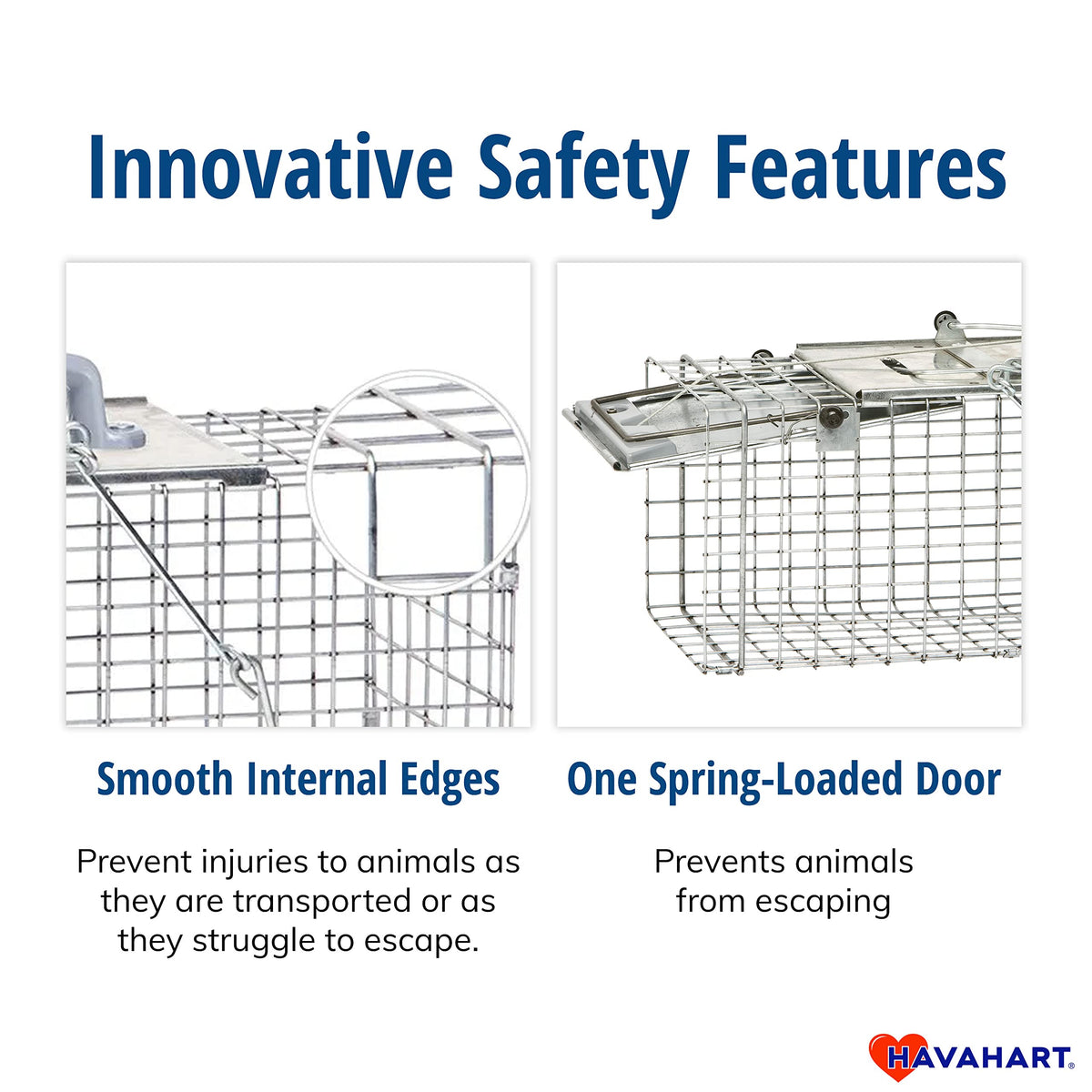 HAVAHART solid steel door adds durability during transport