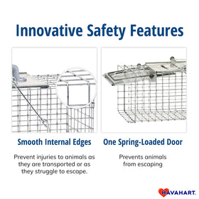 HAVAHART solid steel door adds durability during transport