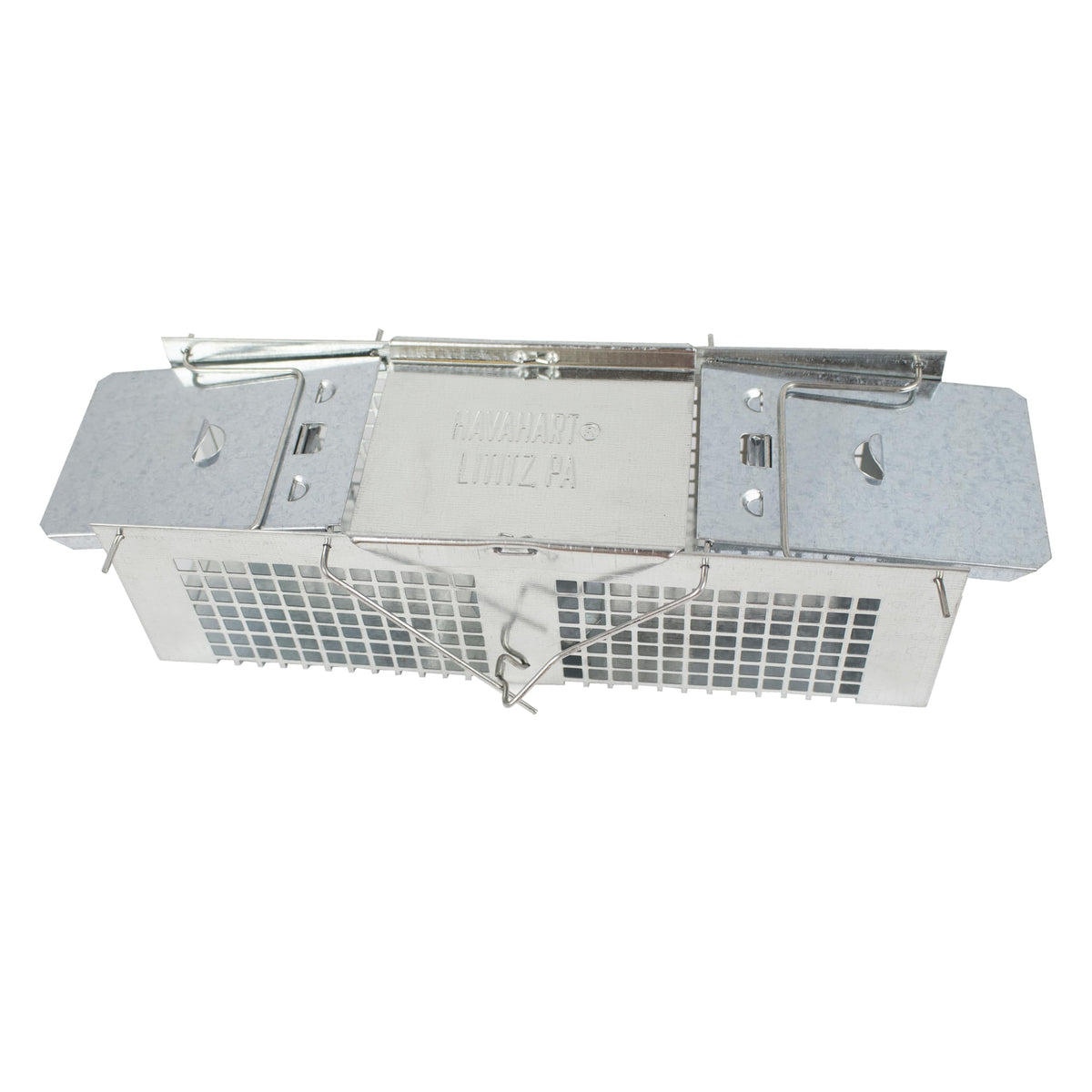 HAVAHART trap with safety edges protects animals during handling.