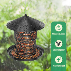 HAVENATURE Basket-style feeder allows birds to perch from all sides.