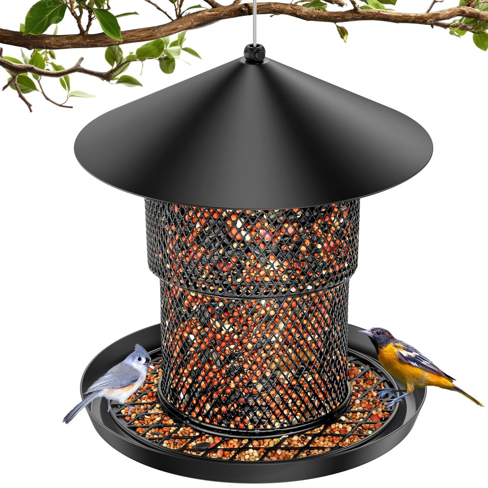HAVENATURE Bird Feeder outdoor hanging promotes tidy feeding.