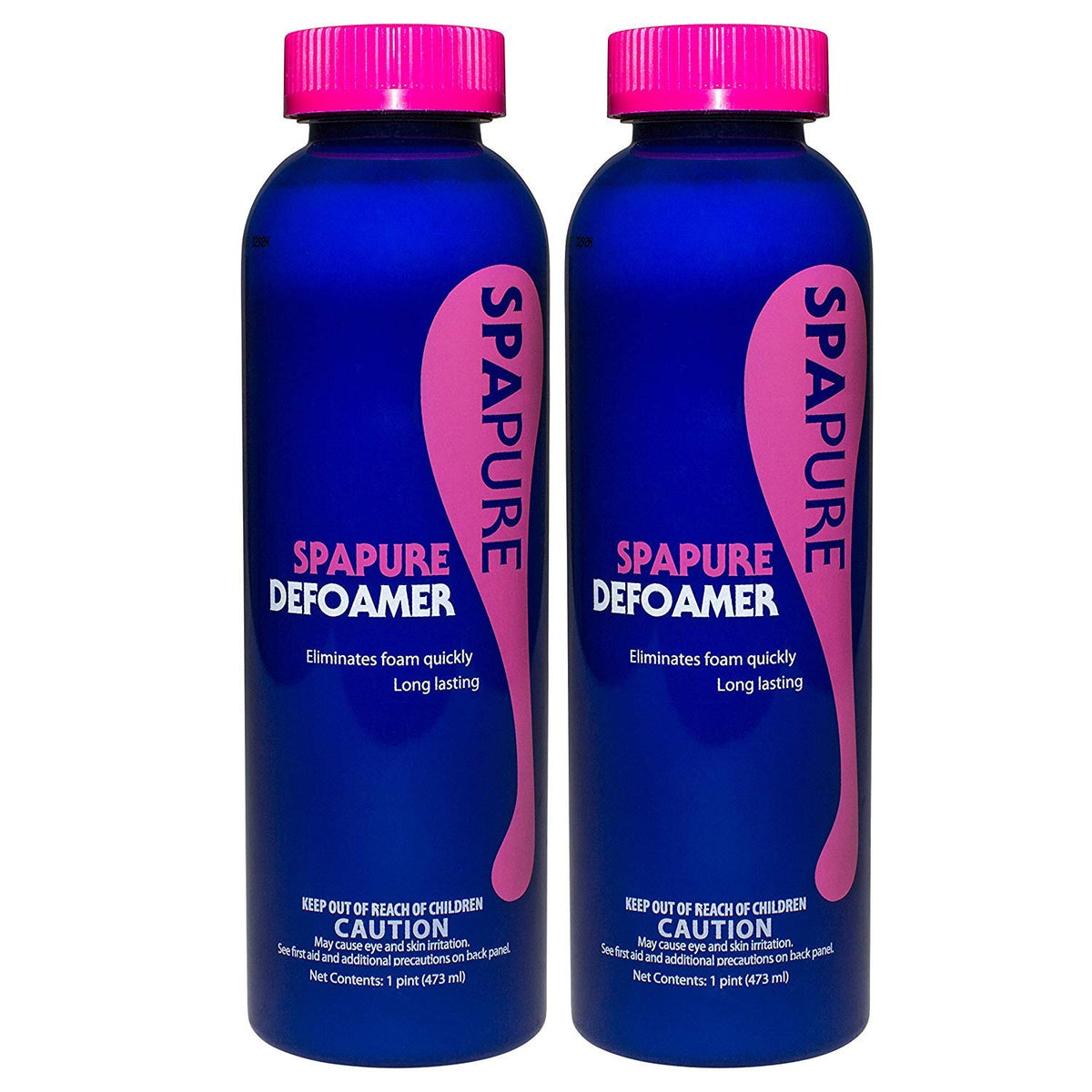 Haviland PureSpa SpaPure Defoamer 2-pack bottle pouring reduces spa foam quickly.