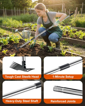 HAWAJOK ergonomic design reduces bending during gardening tasks.
