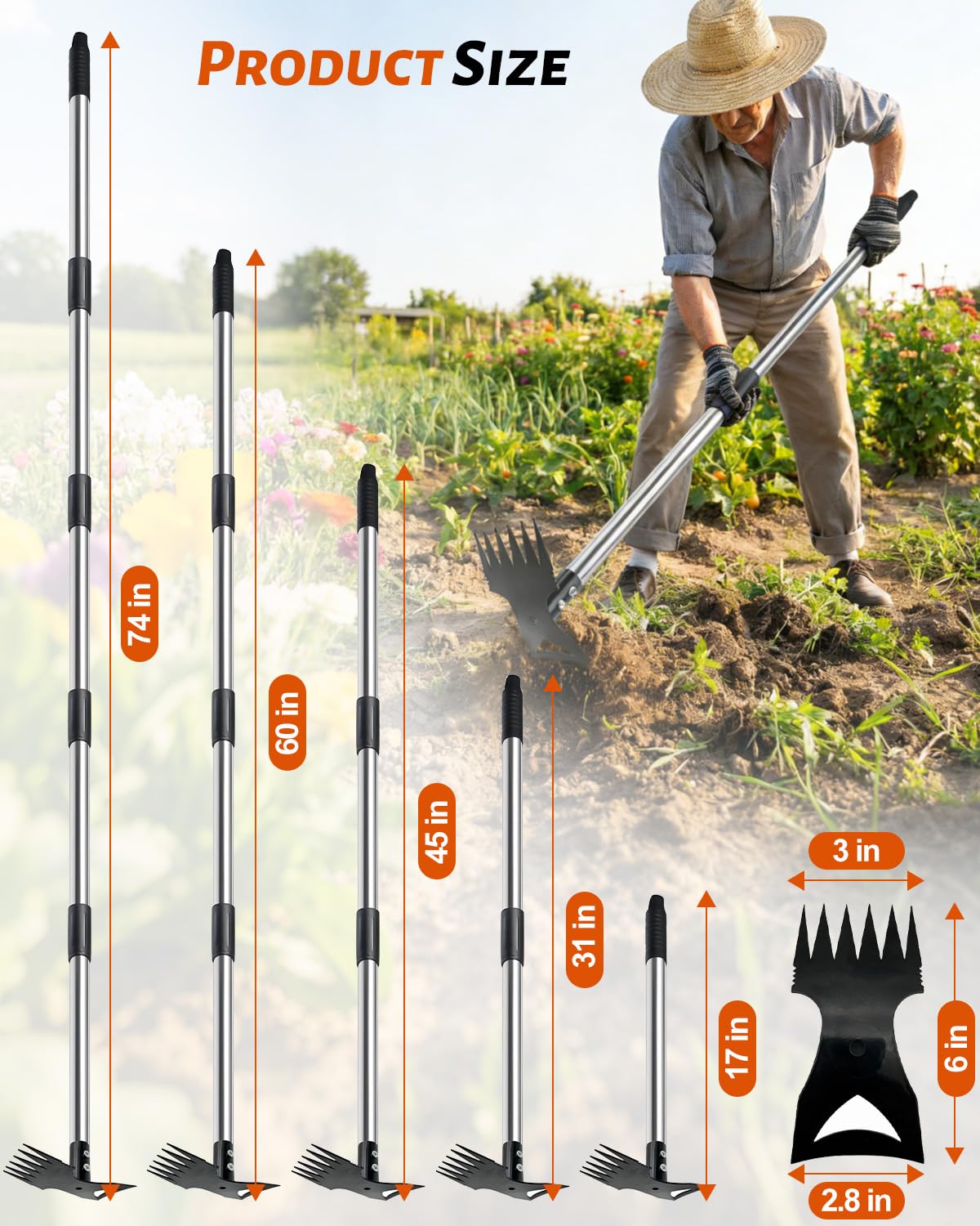 HAWAJOK stand-up weed removal tackles crabgrass, clover, dandelions.
