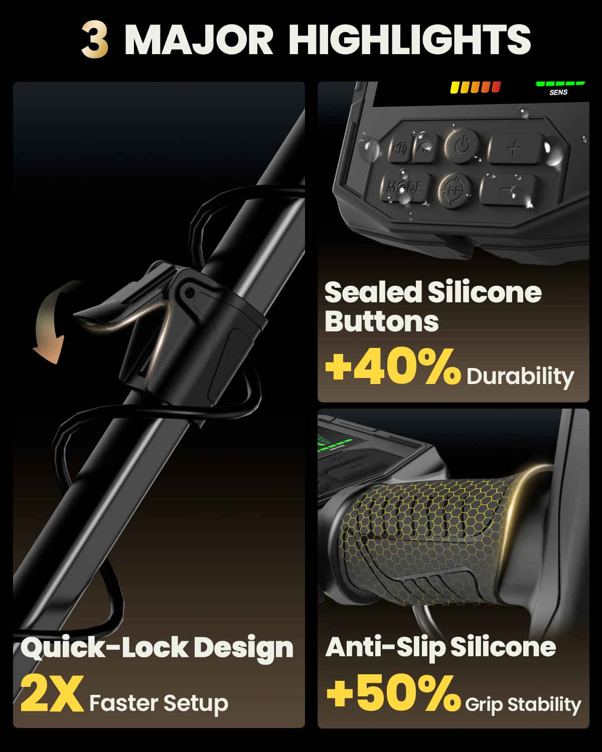 HawkSeek detector with five modes for coins, jewelry, and gold.