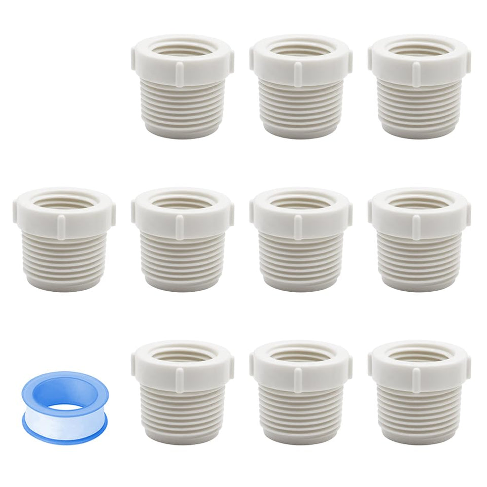 HayEastdor PVC reducer bushing 3/4 in to 1/2 in connector; ideal for irrigation setups.