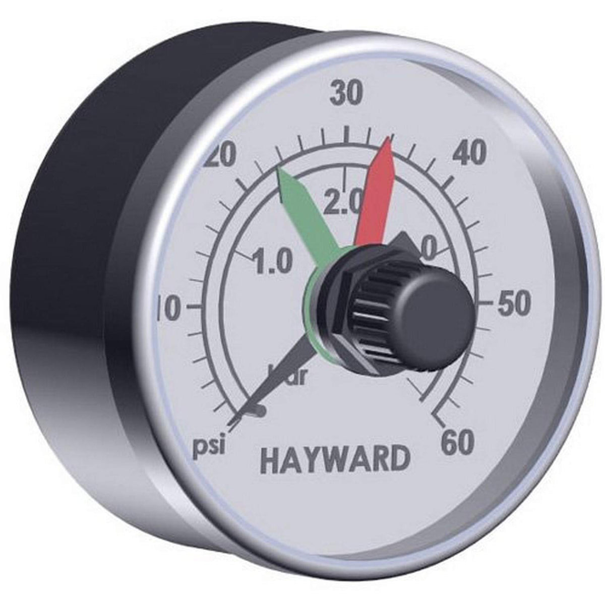 Hayward ECX2712B1 boxed pressure gauge with dial for reliable filter maintenance.