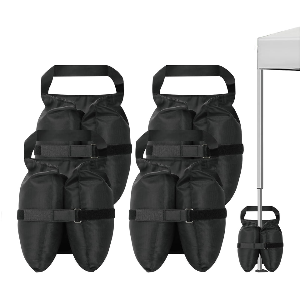 HAZBEN 140lbs canopy weights with wrap-around design securing canopy legs in light wind.