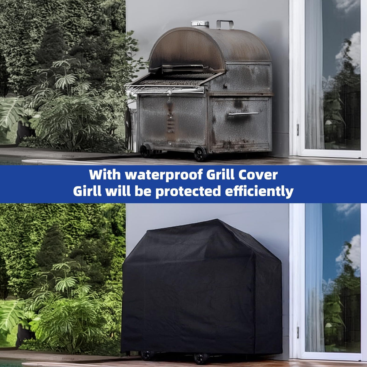 Sturdy construction protects against rain, wind, and sun.