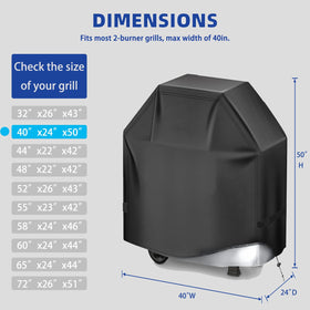 HAZBEN grill cover close-up shows rip-proof material for durable outdoor use.