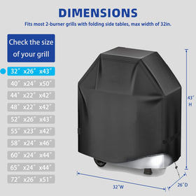 HAZBEN grill cover with rip-proof fabric guards against wind and debris