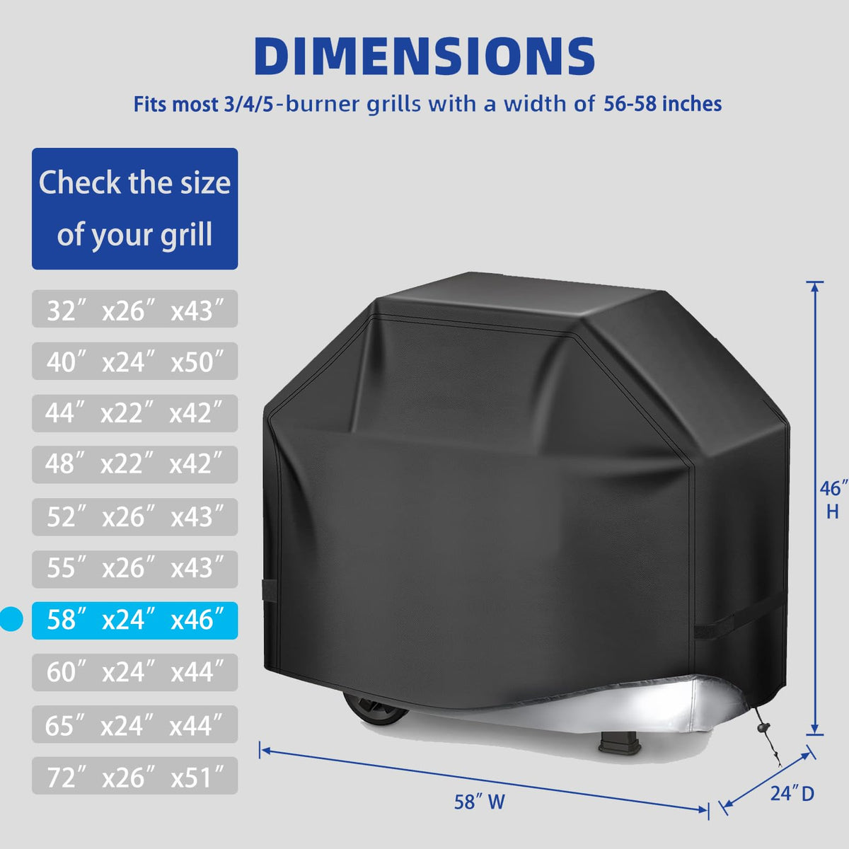 HAZBEN grill cover rip-proof durability against wind and weather
