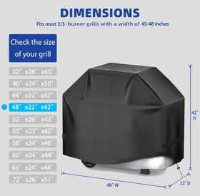 HAZBEN Perfect Grill Cover side view shows full outdoor grill coverage.