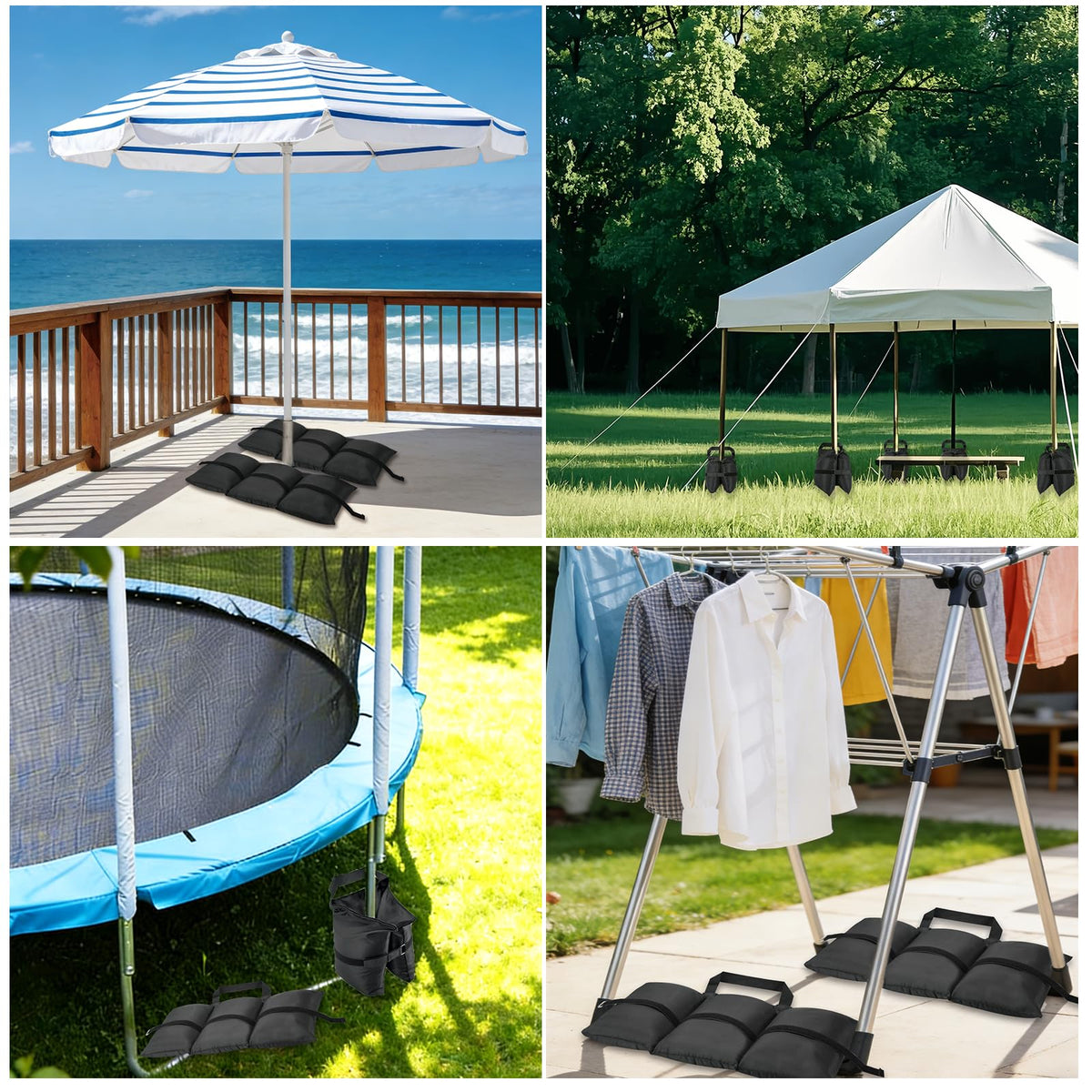 HAZBEN pop-up canopy weight bags stabilizing a shelter in breezy conditions.