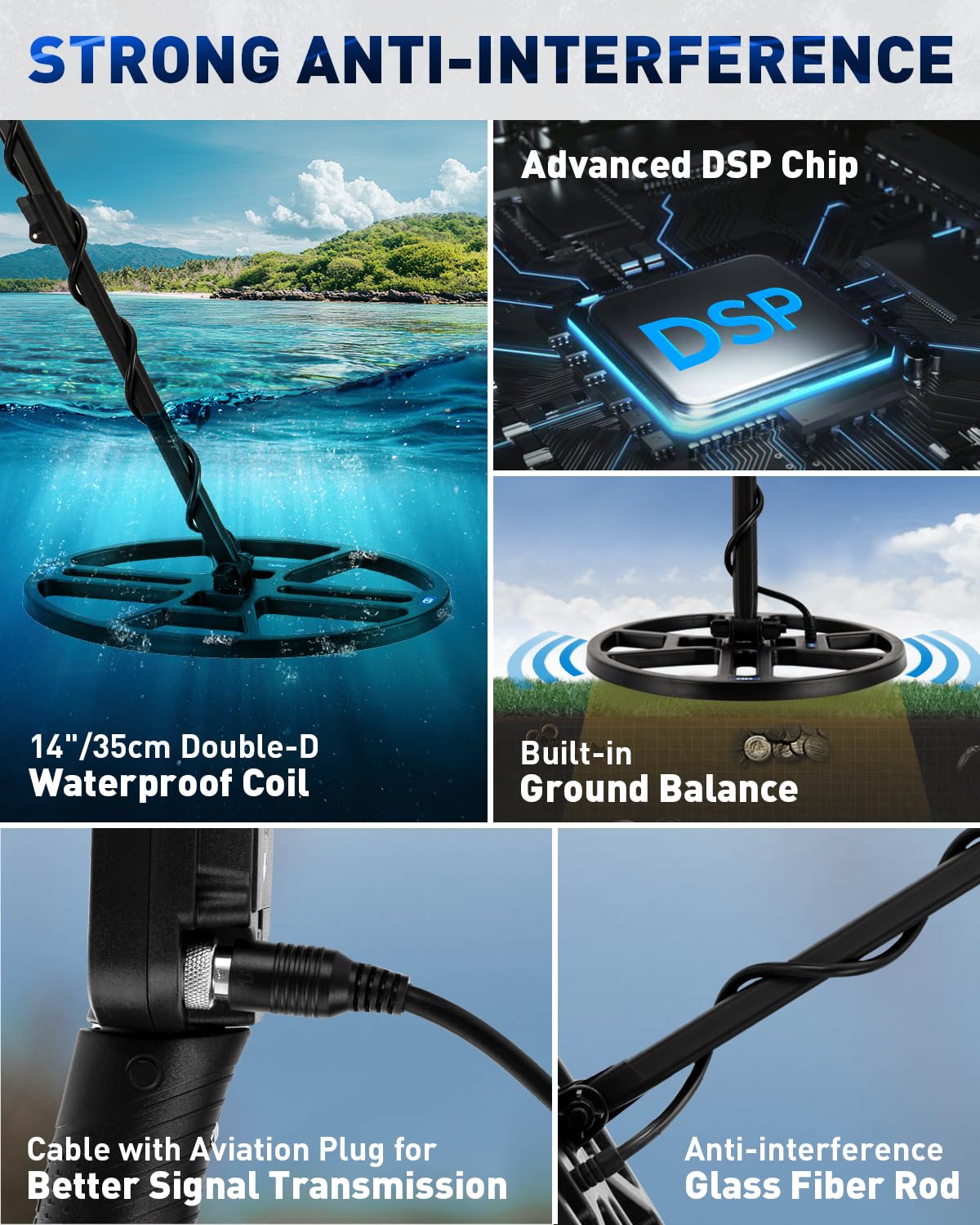 Hazlewolke metal detector pinpoint positioning guides quick target location.