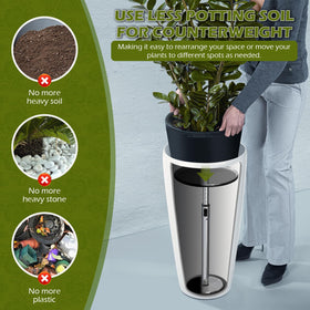 Hazztoll easy-clean planter inserts minimize soil buildup.