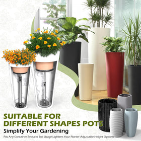 Hazztoll plant risers inside decorative pots hide gaps and improve airflow.