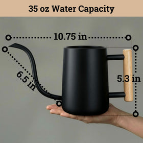 HB Design Co. Gooseneck spout helps aim flow precisely to each plant's base.