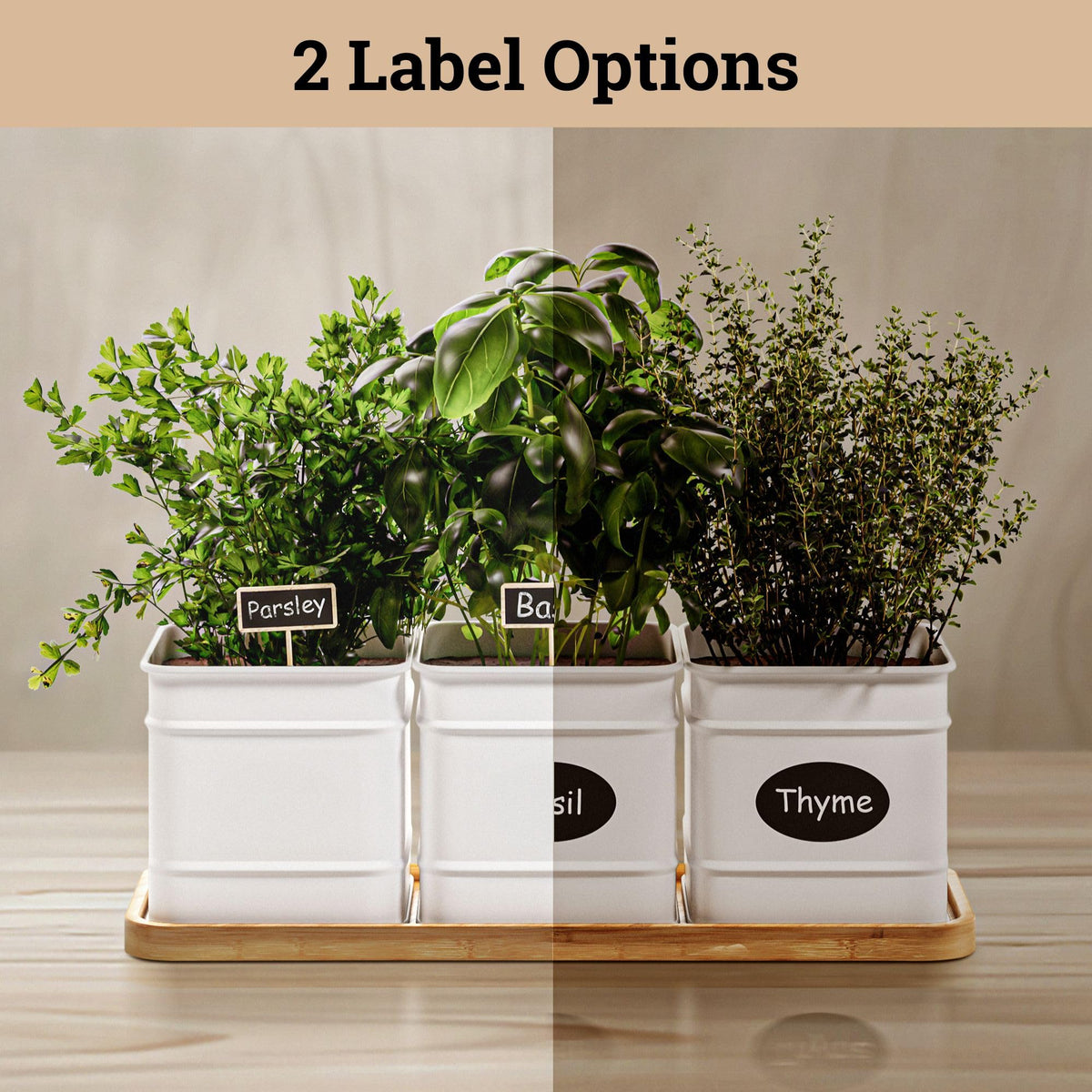 HB Design Co. Custom Labels with Marker Pen for easy herb IDs.