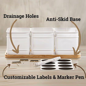 HB Design Co. Iron pots with drainage holes support healthy indoor herb growth.