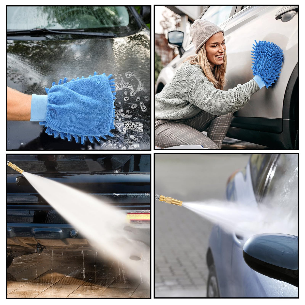 Hbaushun wand suited for car, window, patio cleaning and watering tasks.