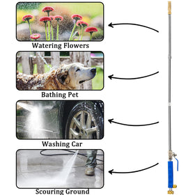 Hbaushun hydro jet wand with three nozzles offers versatile cleaning options.