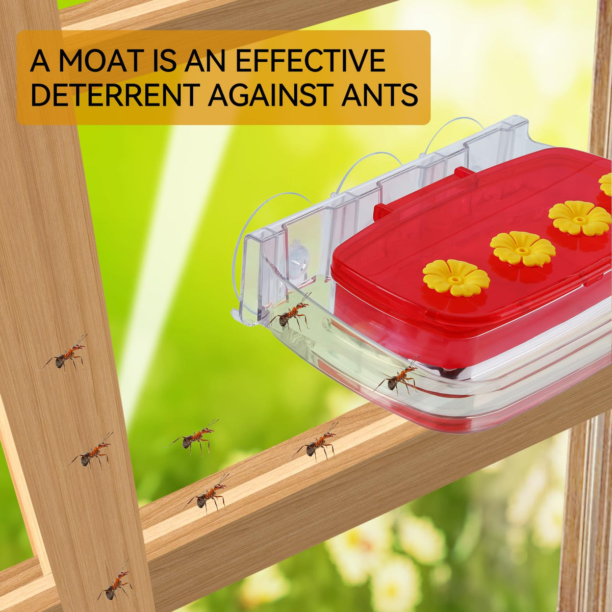 HCGADON red feeder adds vivid color to attract hummingbirds at home.