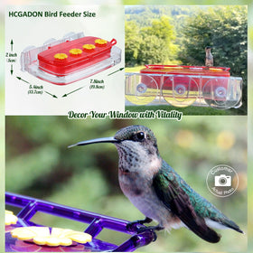 Four bright ports invite multiple hummingbirds to feed from the feeder.
