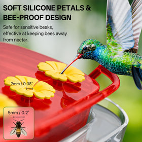 HCGADON hummingbird feeder with four feeding ports for multiple birds.