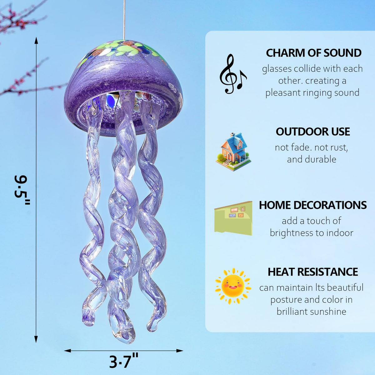 H&D HYALINE & DORA Outdoor decor that withstands winds for garden and balcony charm