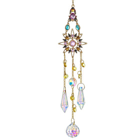 H&D HYALINE & DORA sun catcher with crystal icicle prisms refracts sunlight.