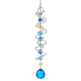 HD Hyaline & Dora gazing ball spins in sunlight showing blue crystal brilliance