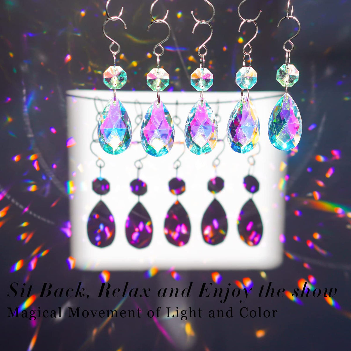 HD Hyaline & Dora AB-color crystal suncatcher adding vibrant light play