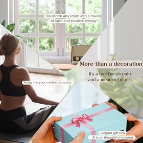 Three crystal balls by H&D Hyaline & Dora add color for meditation spaces.
