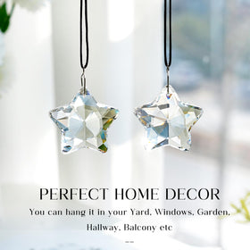 H&D HYALINE & DORA crystal star chandelier enhances porch ambiance.