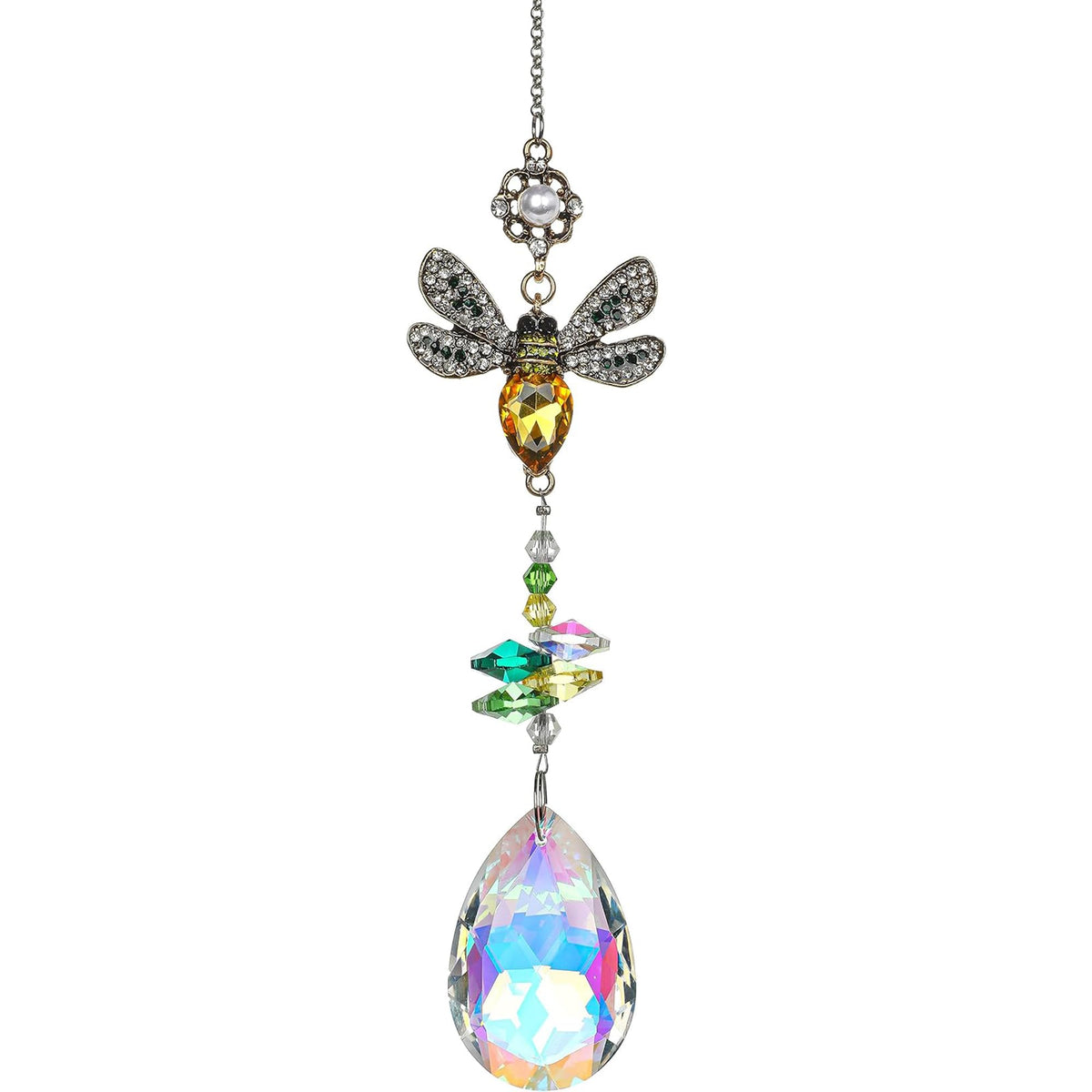 H&D Hyaline & Dora crystal suncatcher bee prism captures sunlight for colorful window décor
