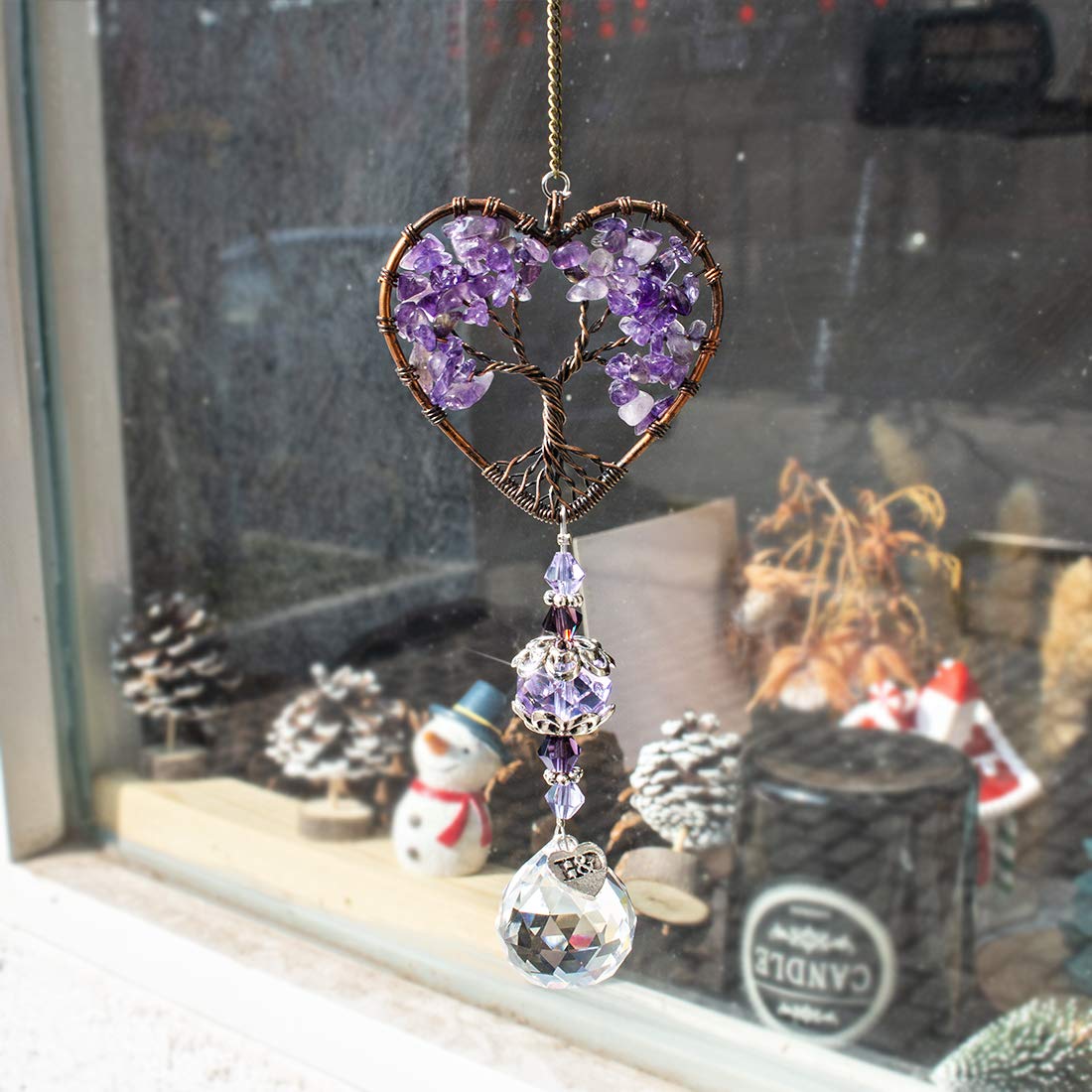H&D HYALINE & DORA K9 crystal glass pendant catches sun rays beautifully