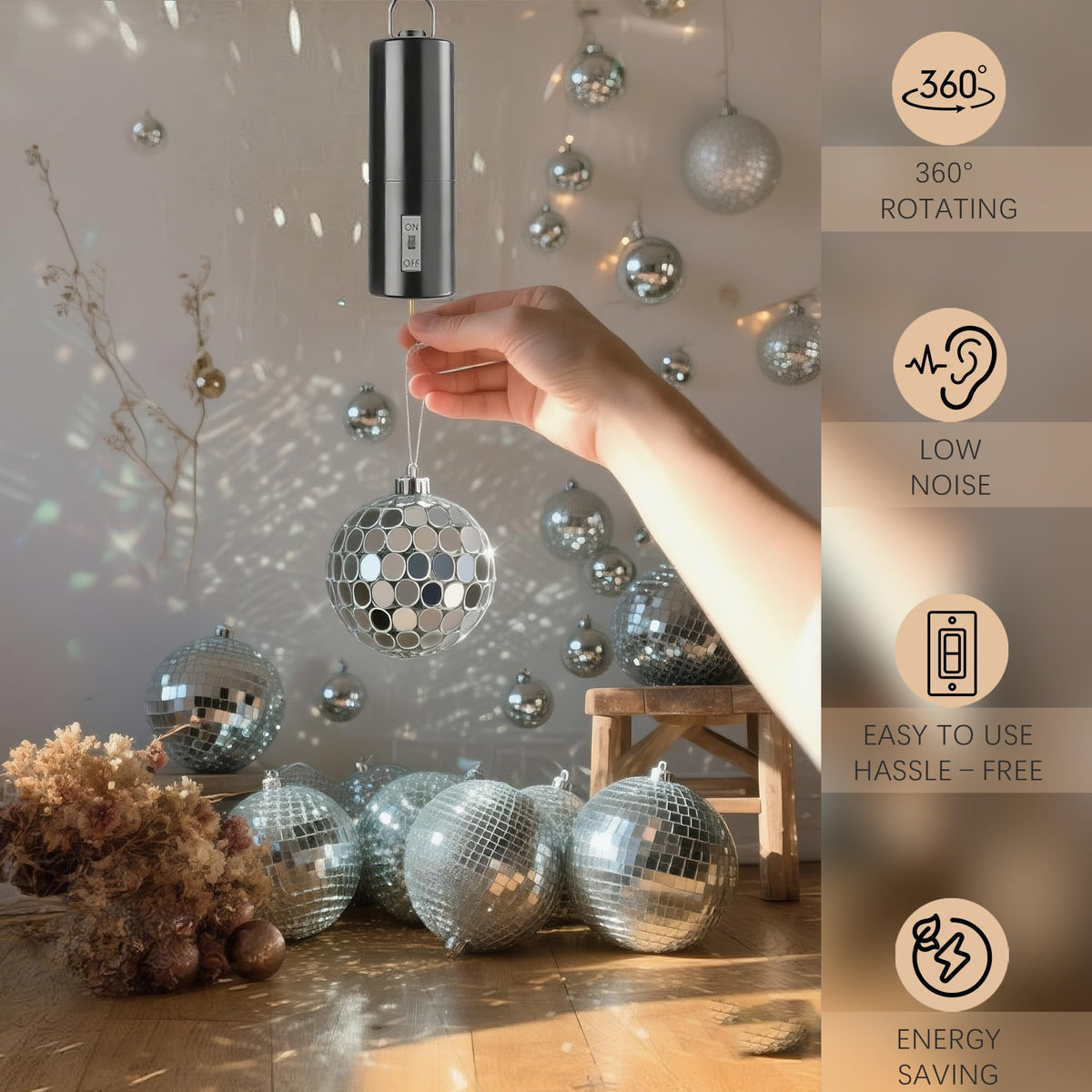 H&D HYALINE & DORA rotating motor adds motion to decor