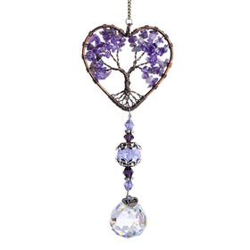 H&D HYALINE & DORA sun catcher with crystal tree of life drops for sunlit windows