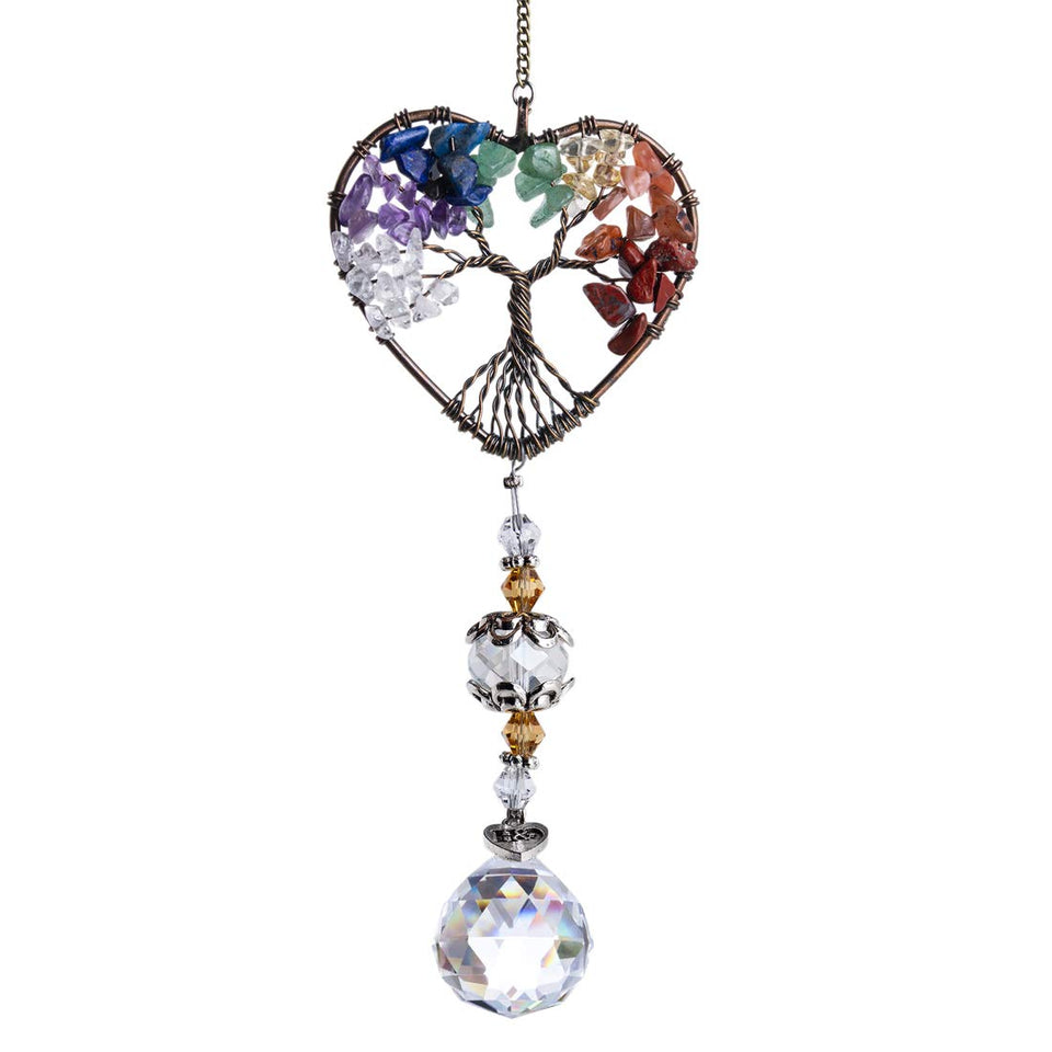 H&D Hyaline & Dora tree-of-life crystal ball pendant brightens windows.