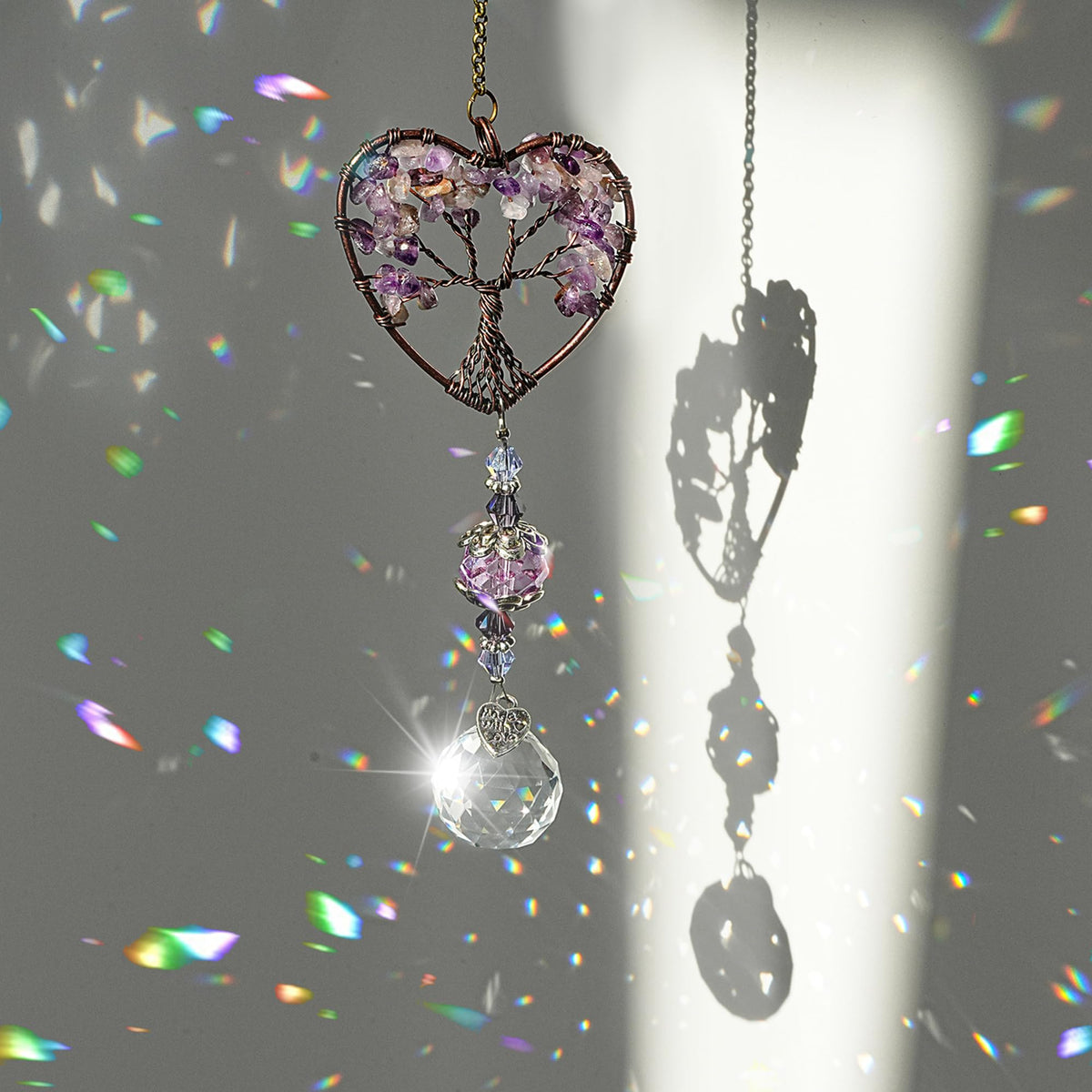 H&D HYALINE & DORA tree of life stone pendant adds shimmering decor
