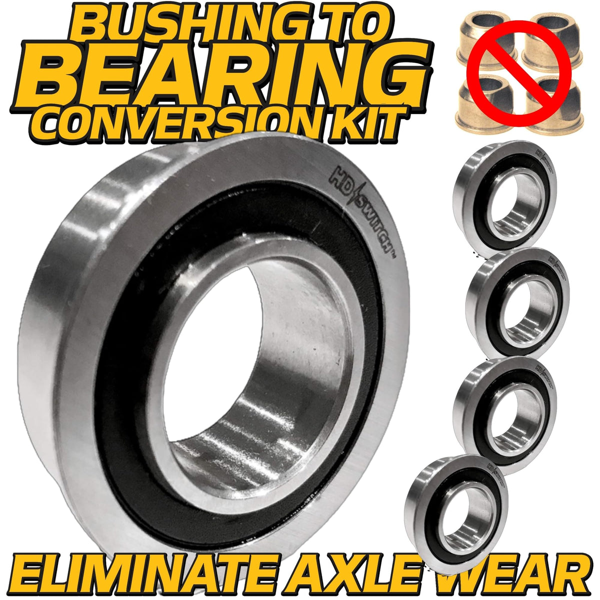 HD Switch bearing conversion kit enabling a seamless upgrade for compatible lawn tractors