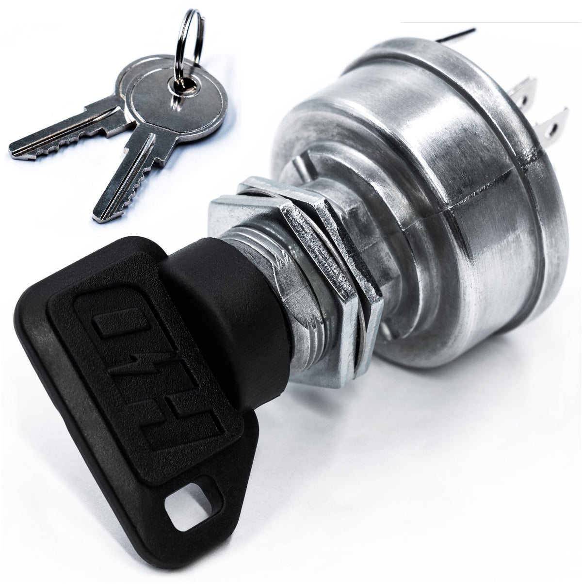 HD Switch starter ignition switch close-up, a reliable replacement for Ariens/Gravely equipment.