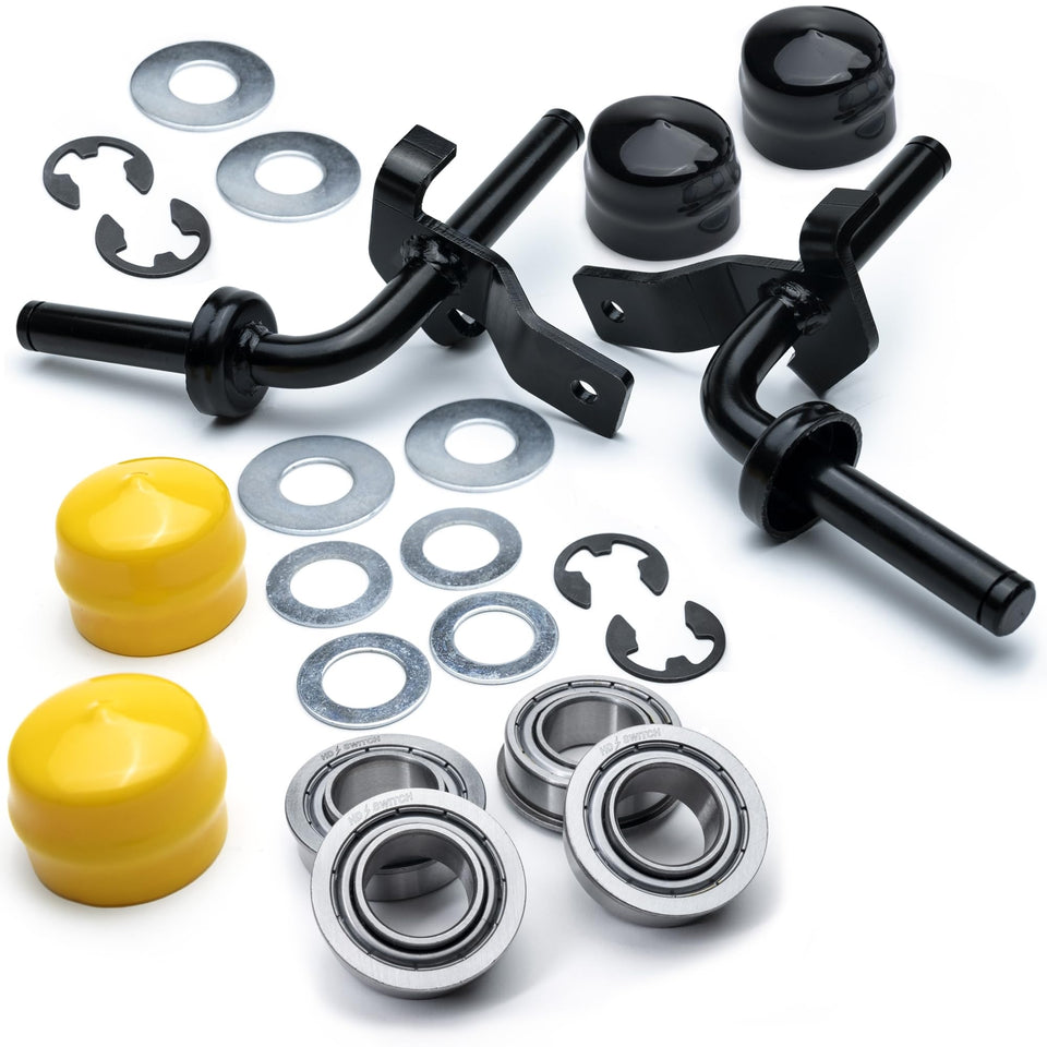 HD Switch wheel bushing to bearing conversion kit box for John Deere tractors, simplifying maintenance.