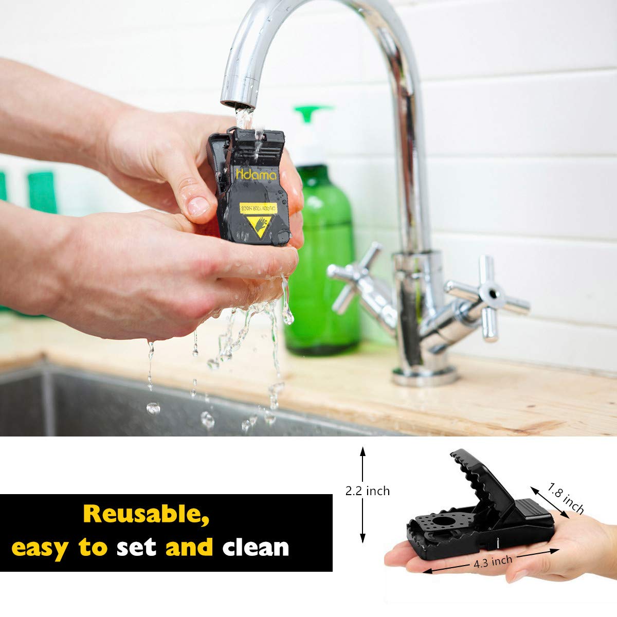 Hdama Mouse Trap made of durable ABS plastic for reuse